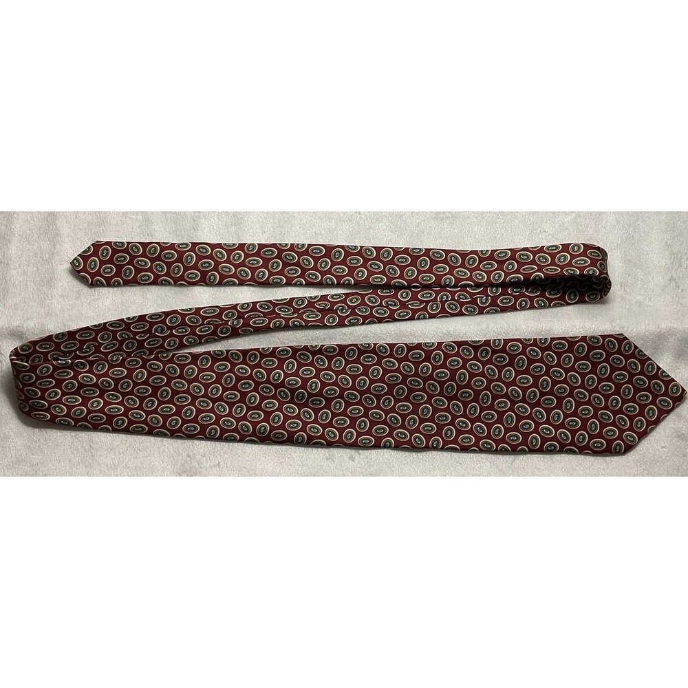 Men’s Tie Maroon And Teal Paisley By Amherst And Brock